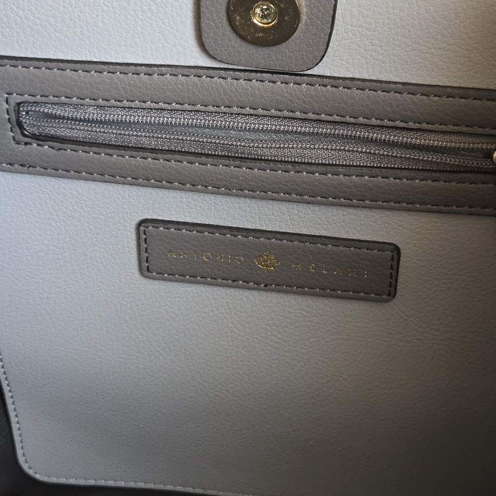 ANTONIO MELANI Gray Structured Tote Bag - Picture 4 of 8